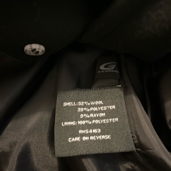 Black Rivet Pea Coat Jacket SZ Small Very Unique Buttons Military Style - Picture 7 of 12